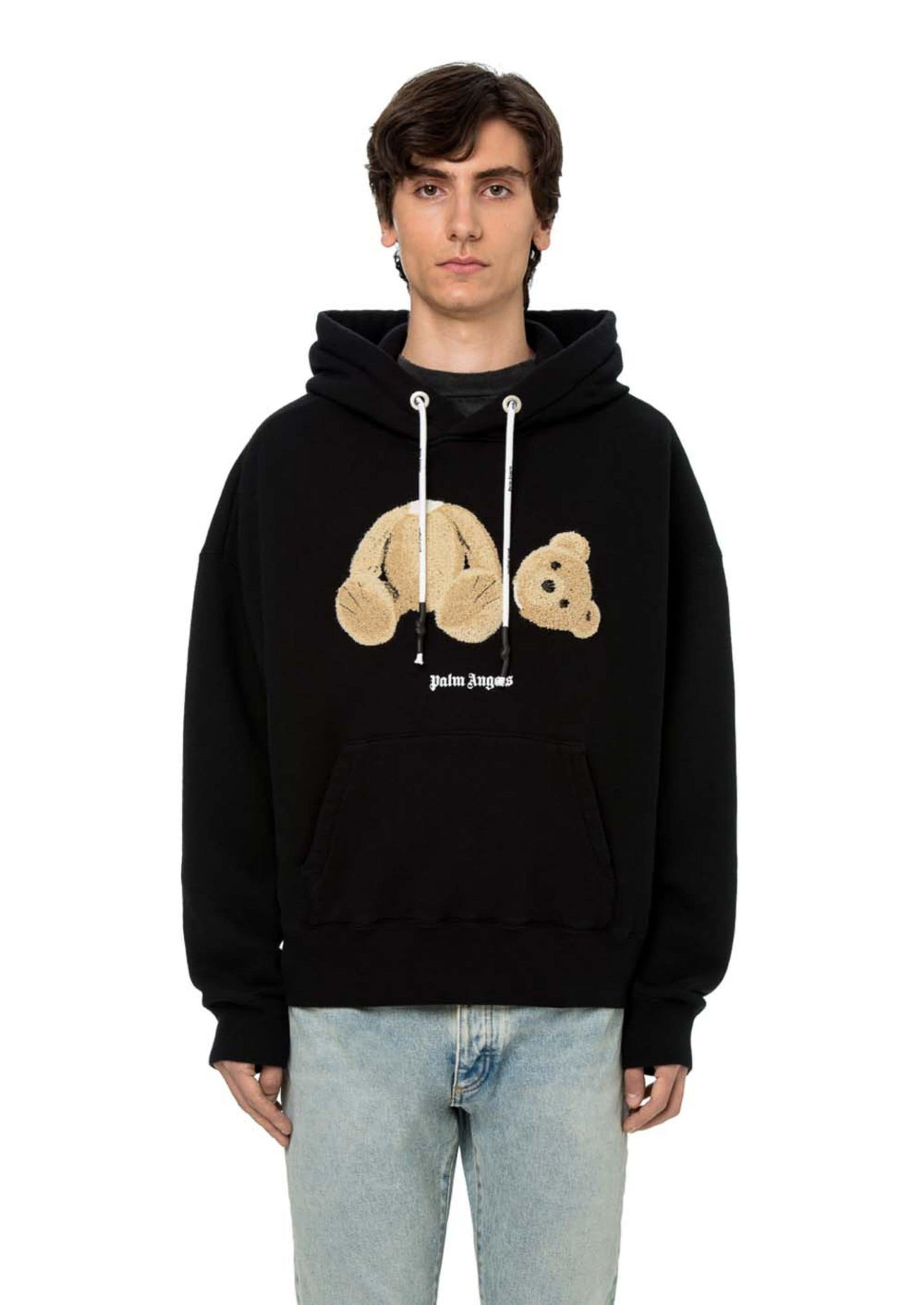 Palm Angels Bear Hoodie Black Deliveryman 