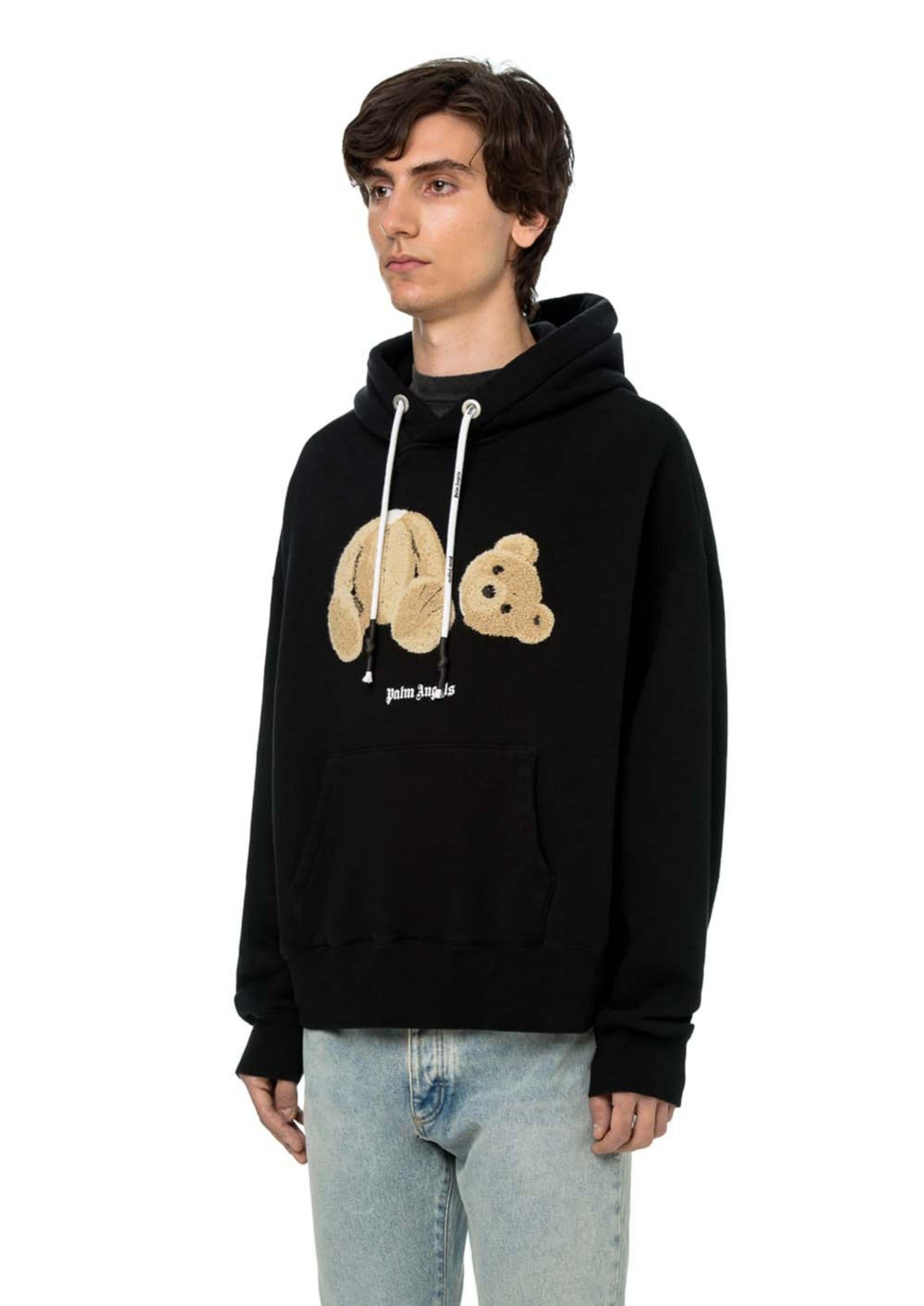 Palm Angels Bear Hoodie Black Deliveryman 