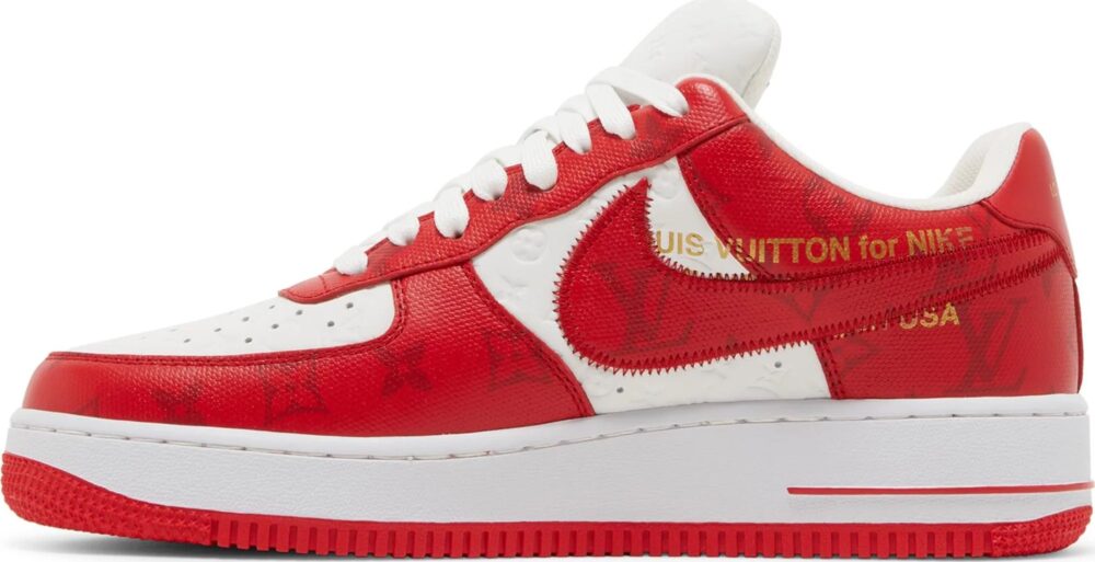 Louis Vuitton x Nike Air Force 1 Low White Comet Red
