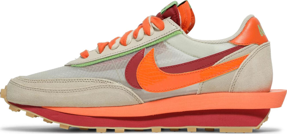 sacai x Clot x Nike LDWaffle Net Orange Blaze