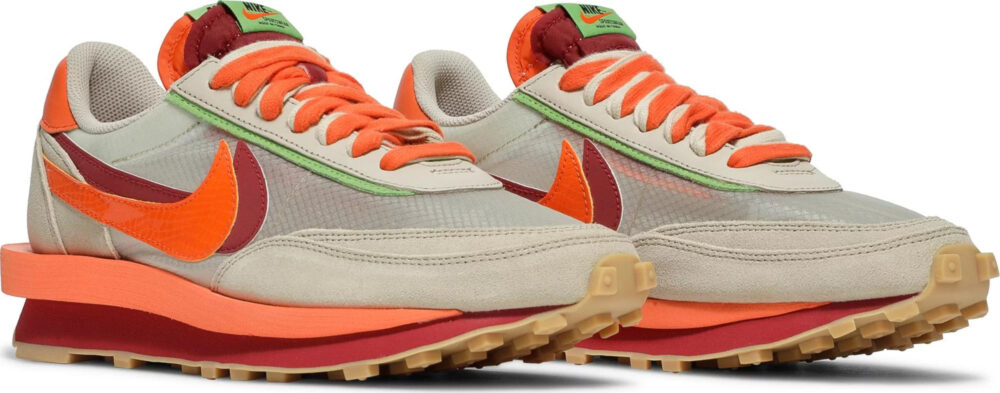 sacai x Clot x Nike LDWaffle Net Orange Blaze