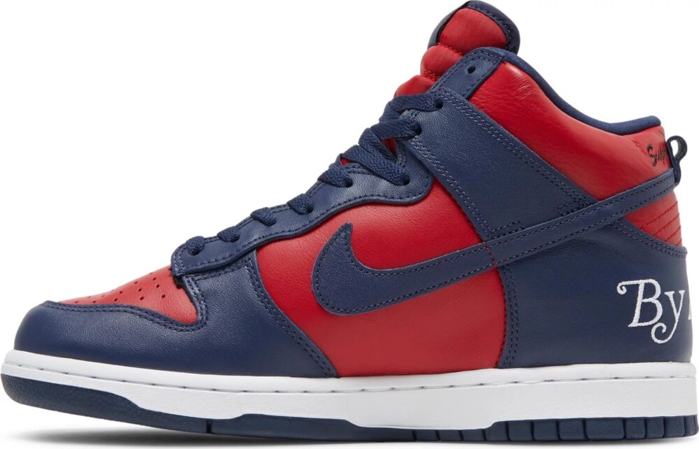 Supreme x Nike Dunk High SB By Any Means - Red Navy