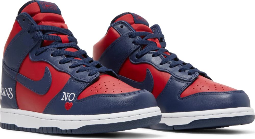Supreme x Nike Dunk High SB By Any Means - Red Navy
