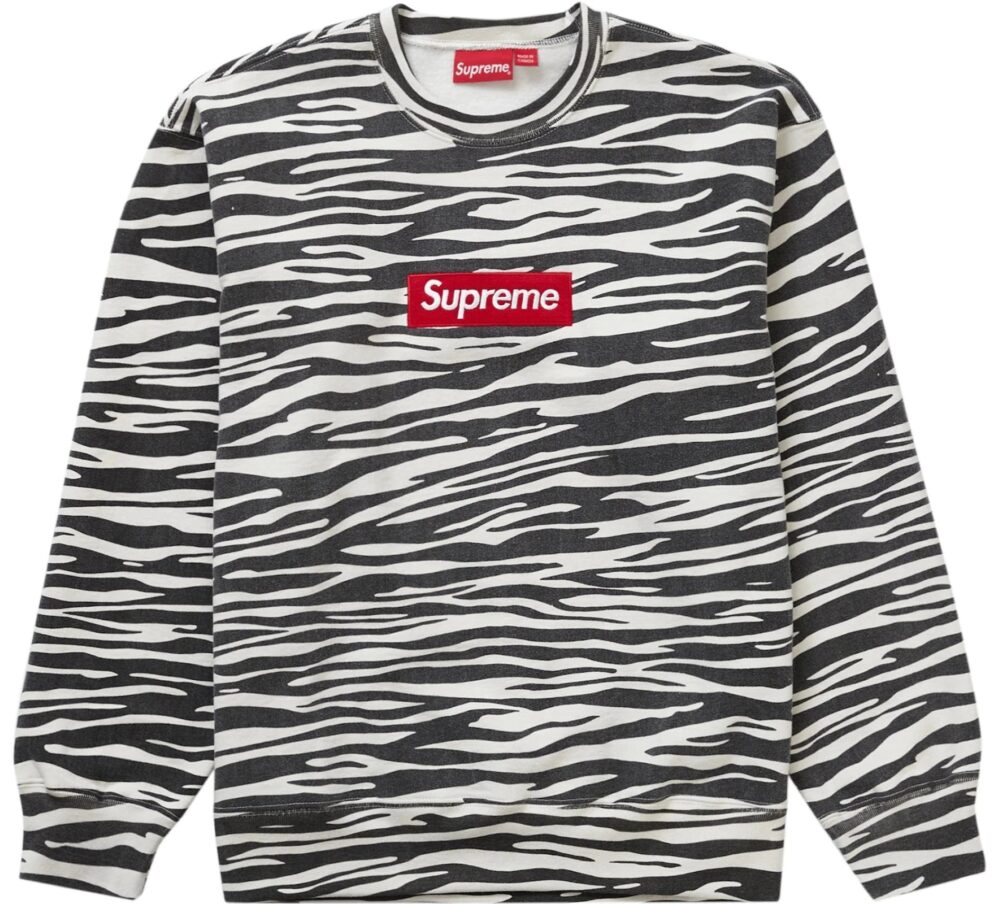 Supreme Box Logo Crewneck Zebra (FW22)
