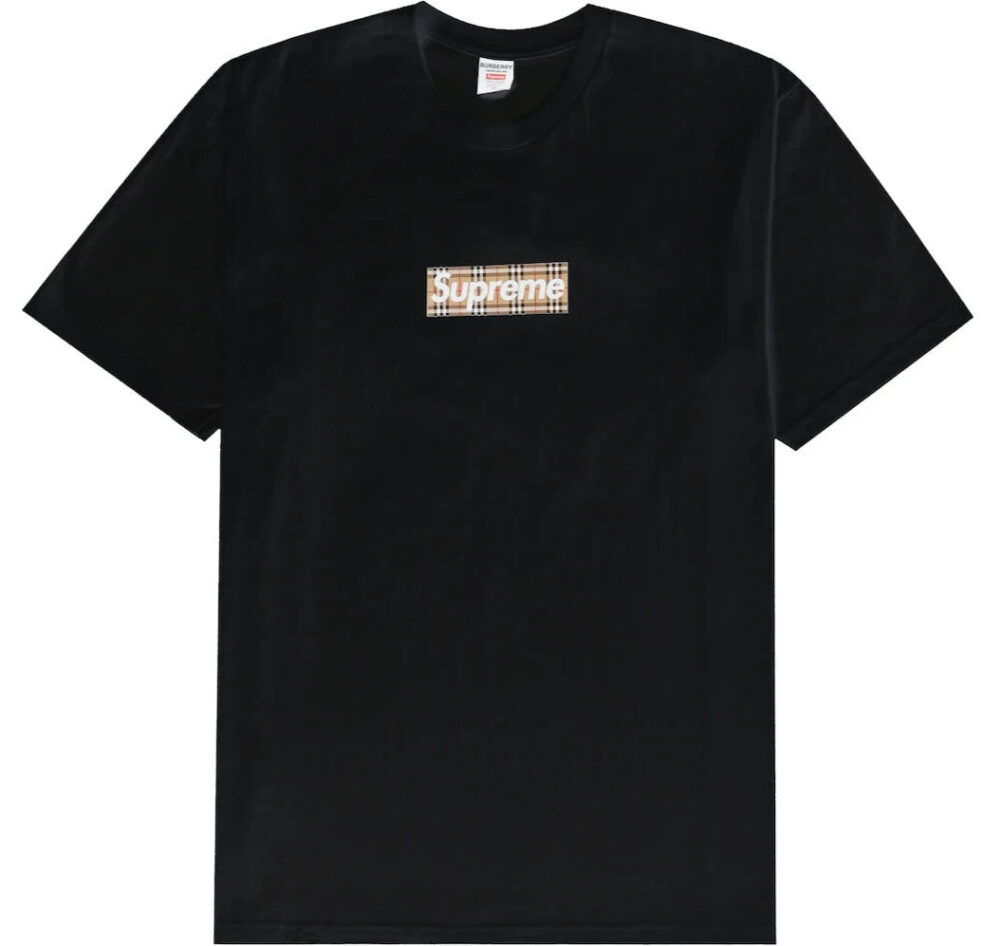 Supreme Burberry Box Logo Tee Black